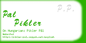 pal pikler business card